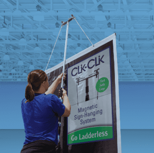 Clik-Clik Ceiling Sign Hanging Systems